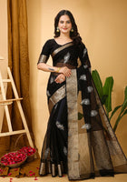 Organza Saree Black