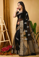 Organza Saree Black