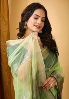 Organza Saree Light Green 