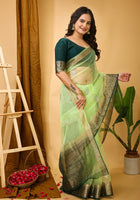 Organza Saree Light Green 