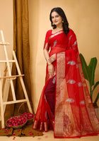 Organza Saree Maroon
