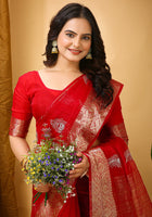 Organza Saree Maroon