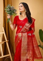 Organza Saree Maroon