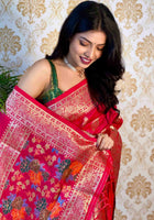 Pink Banarasi silk saree