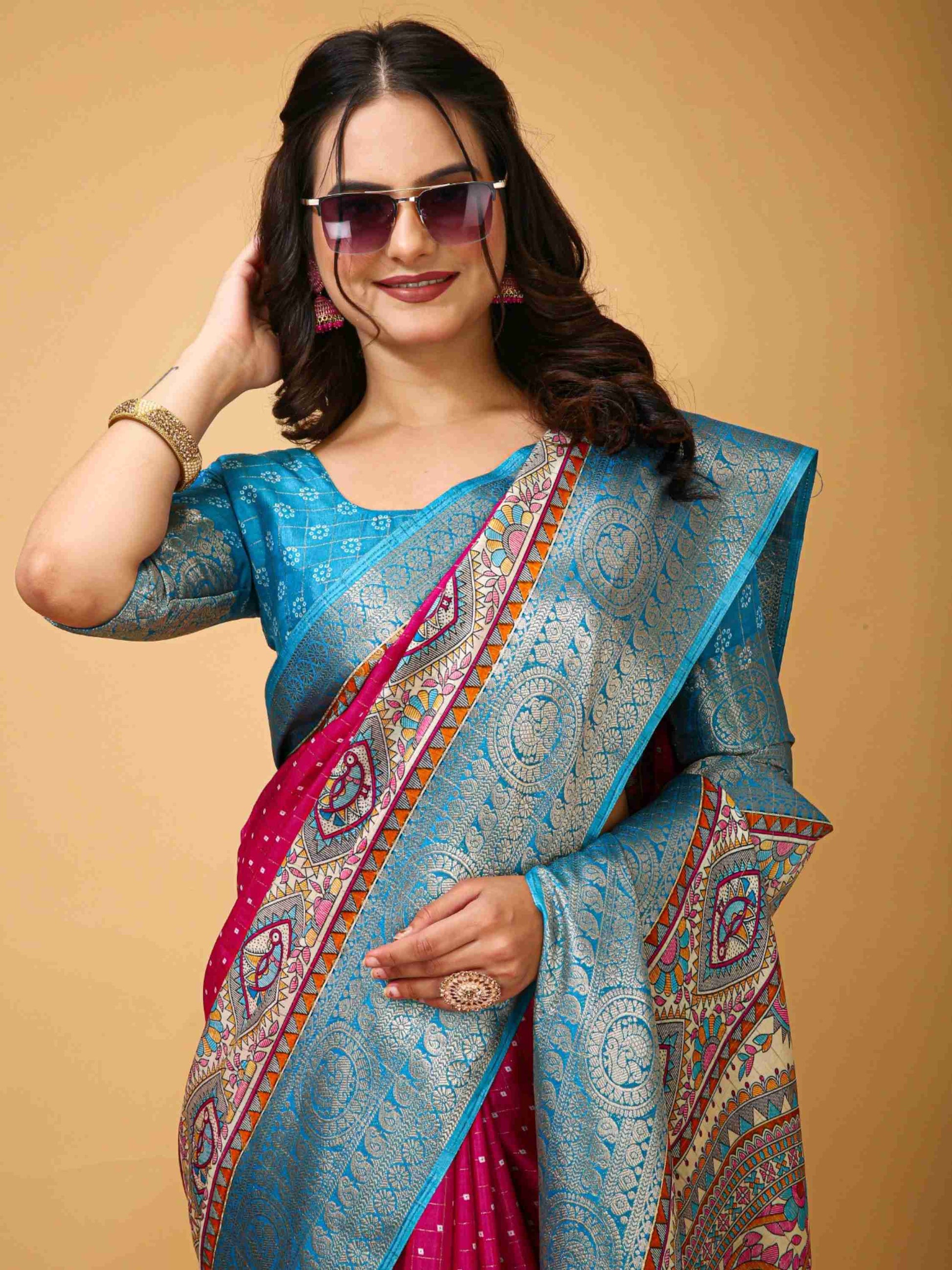 Pink Dola Silk Cotton Saree