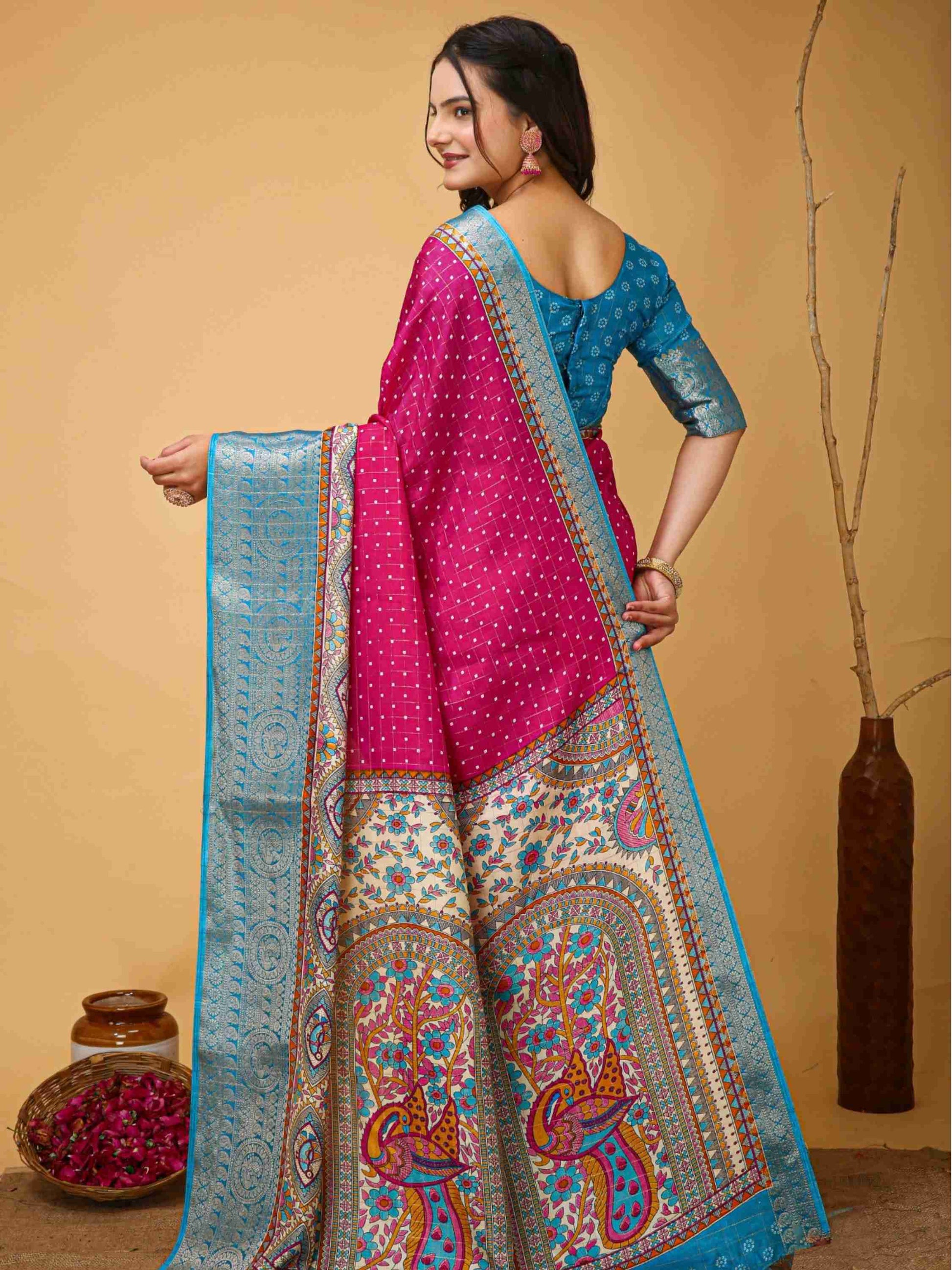 Pink Dola Silk Cotton Saree