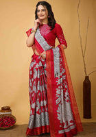 Pink Handloom Cotton Saree