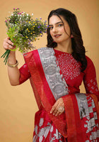 Pink Handloom Cotton Saree