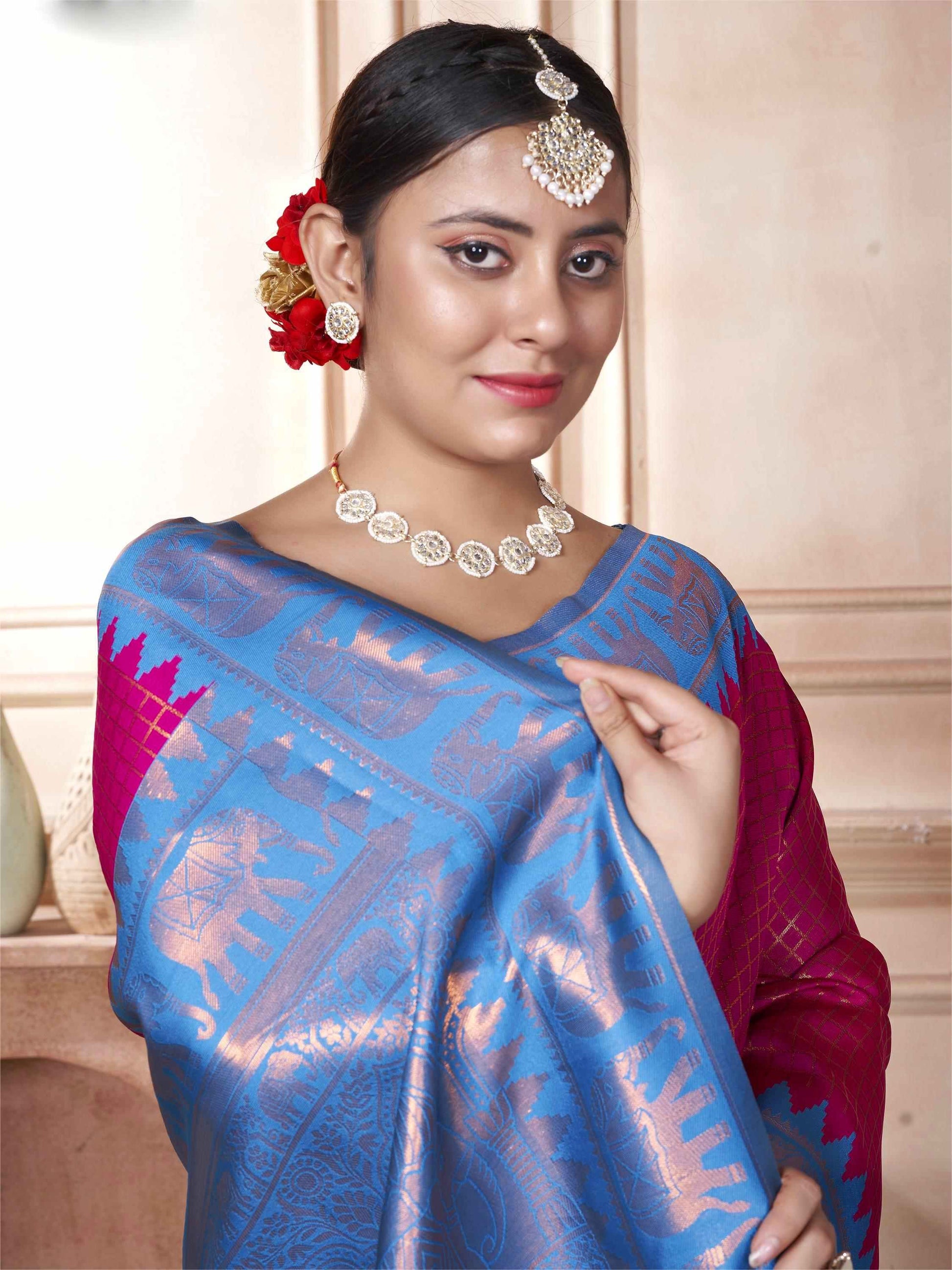 Pink Kanjivaram Silk Saree