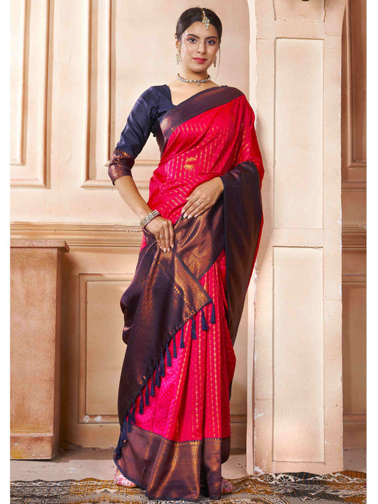Pink Kanjivaram Silk Saree