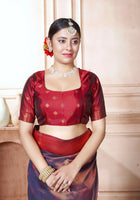 Plum Kanjivaram Silk Saree