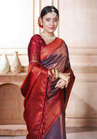 Plum Kanjivaram Silk Saree