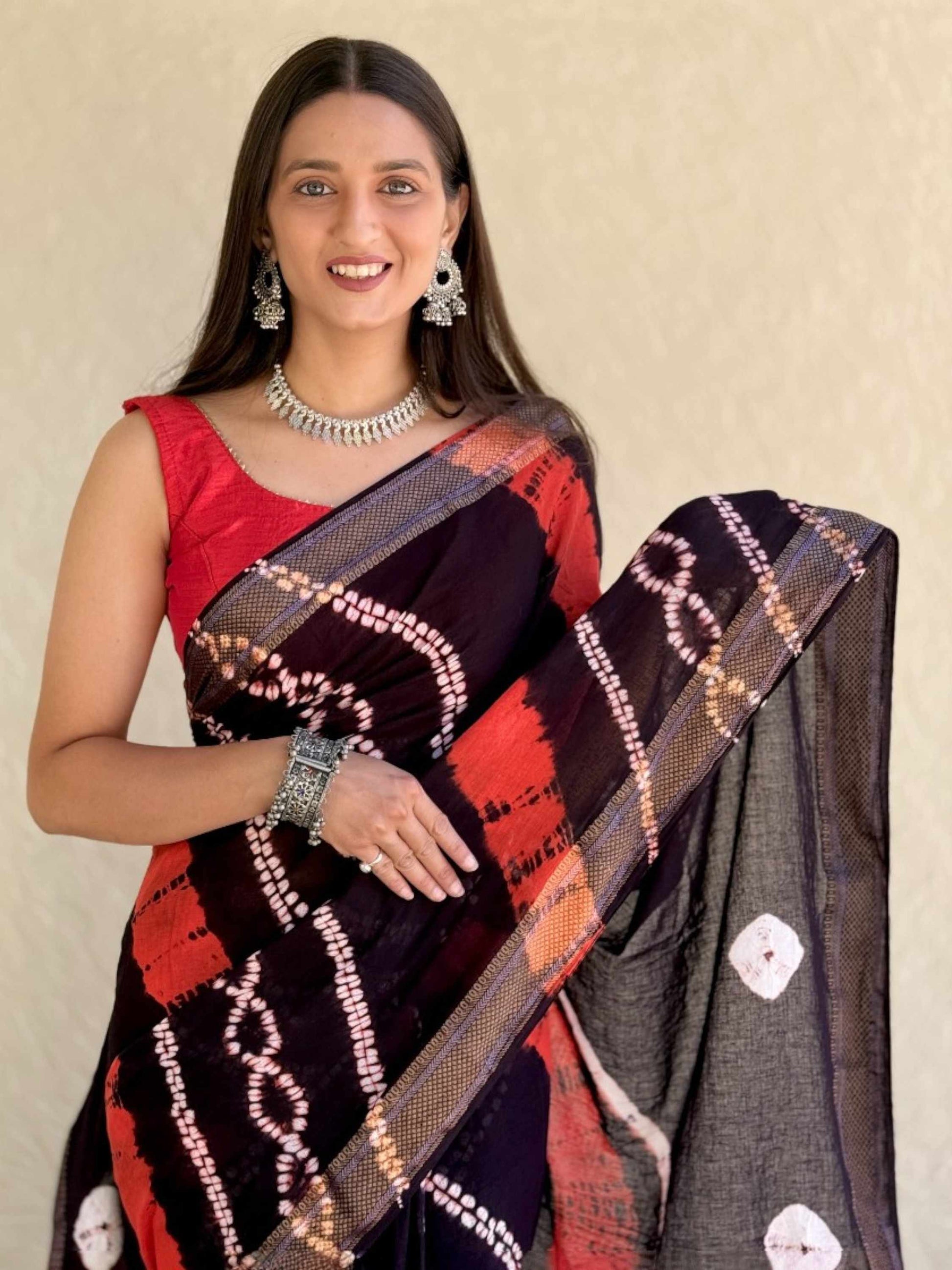 Pure Mulmul Cotton Saree Black