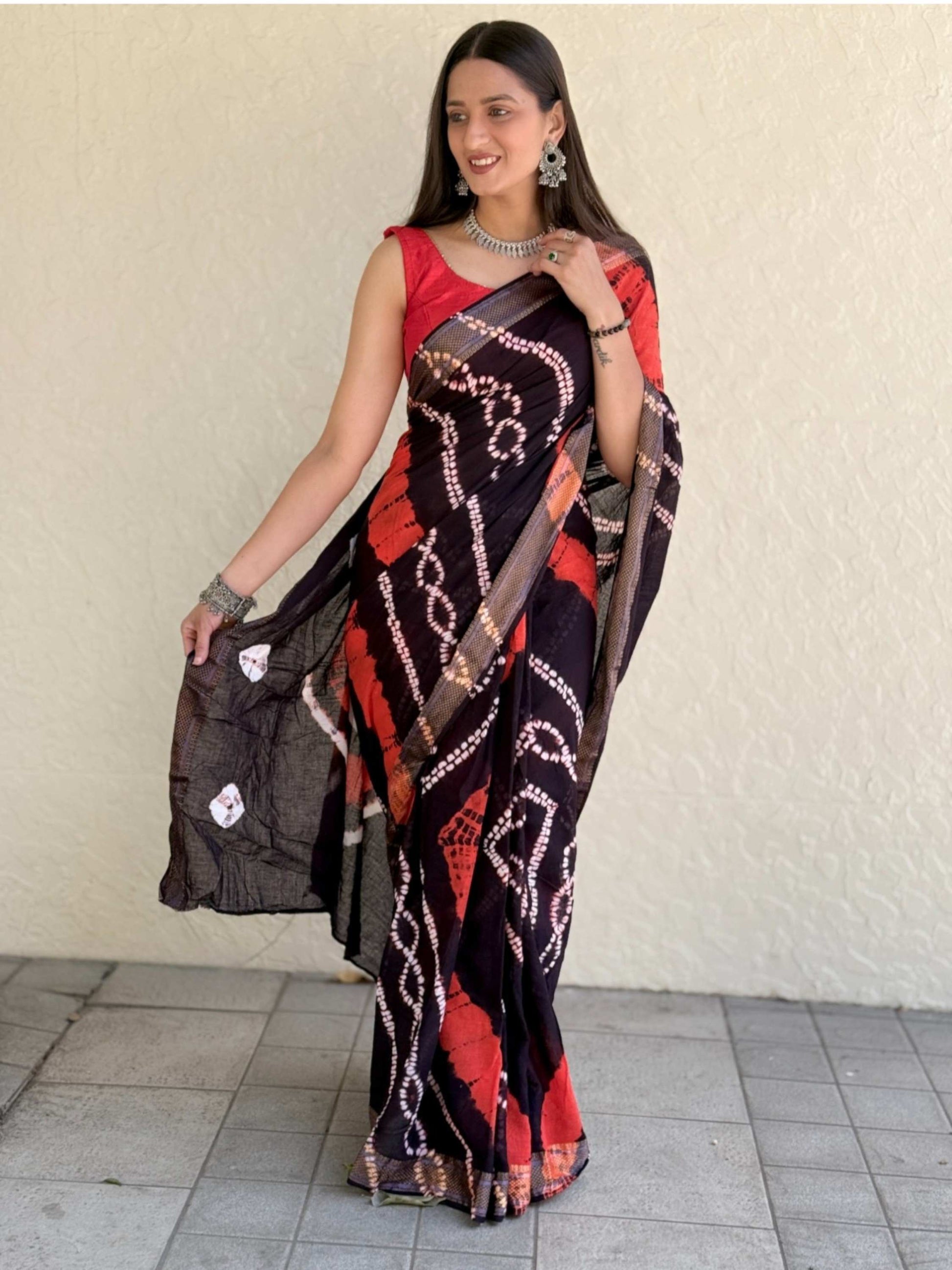 Pure Mulmul Cotton Saree Black