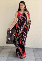 Pure Mulmul Cotton Saree Black