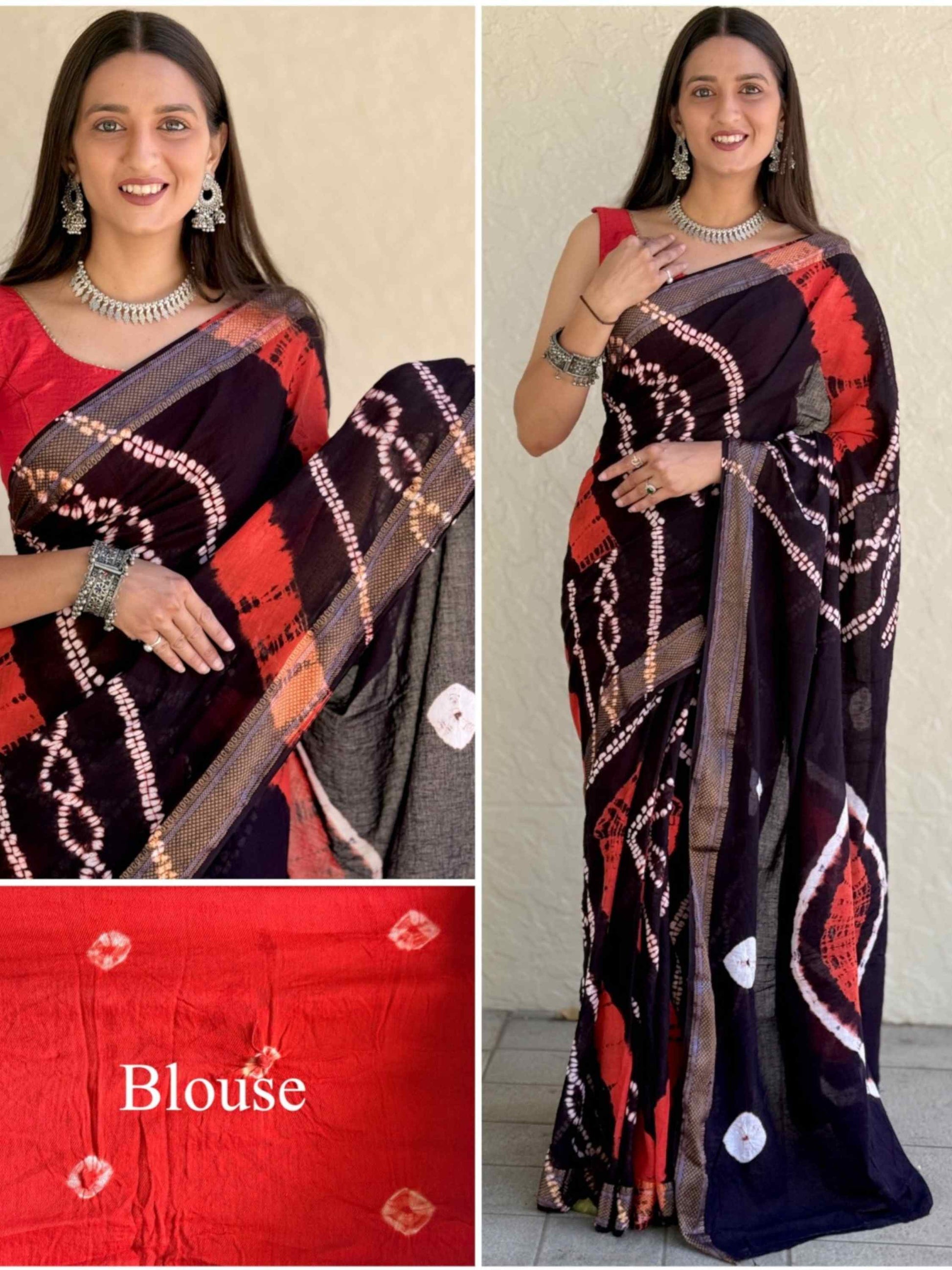 Pure Mulmul Cotton Saree Black