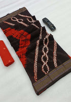 Pure Mulmul Cotton Saree Black