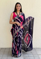 Pure Mulmul Cotton Saree Blue