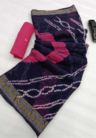 Pure Mulmul Cotton Saree Blue