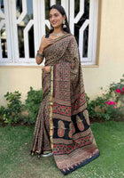 Pure Mulmul Cotton Saree Blue