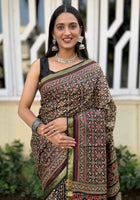 Pure Mulmul Cotton Saree Blue