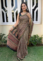 Pure Mulmul Cotton Saree Blue