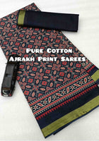 Pure Mulmul Cotton Saree Blue