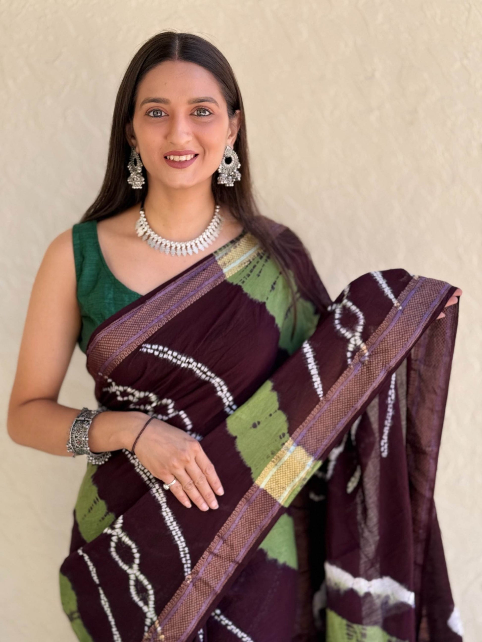 Pure Mulmul Cotton Saree Coffee