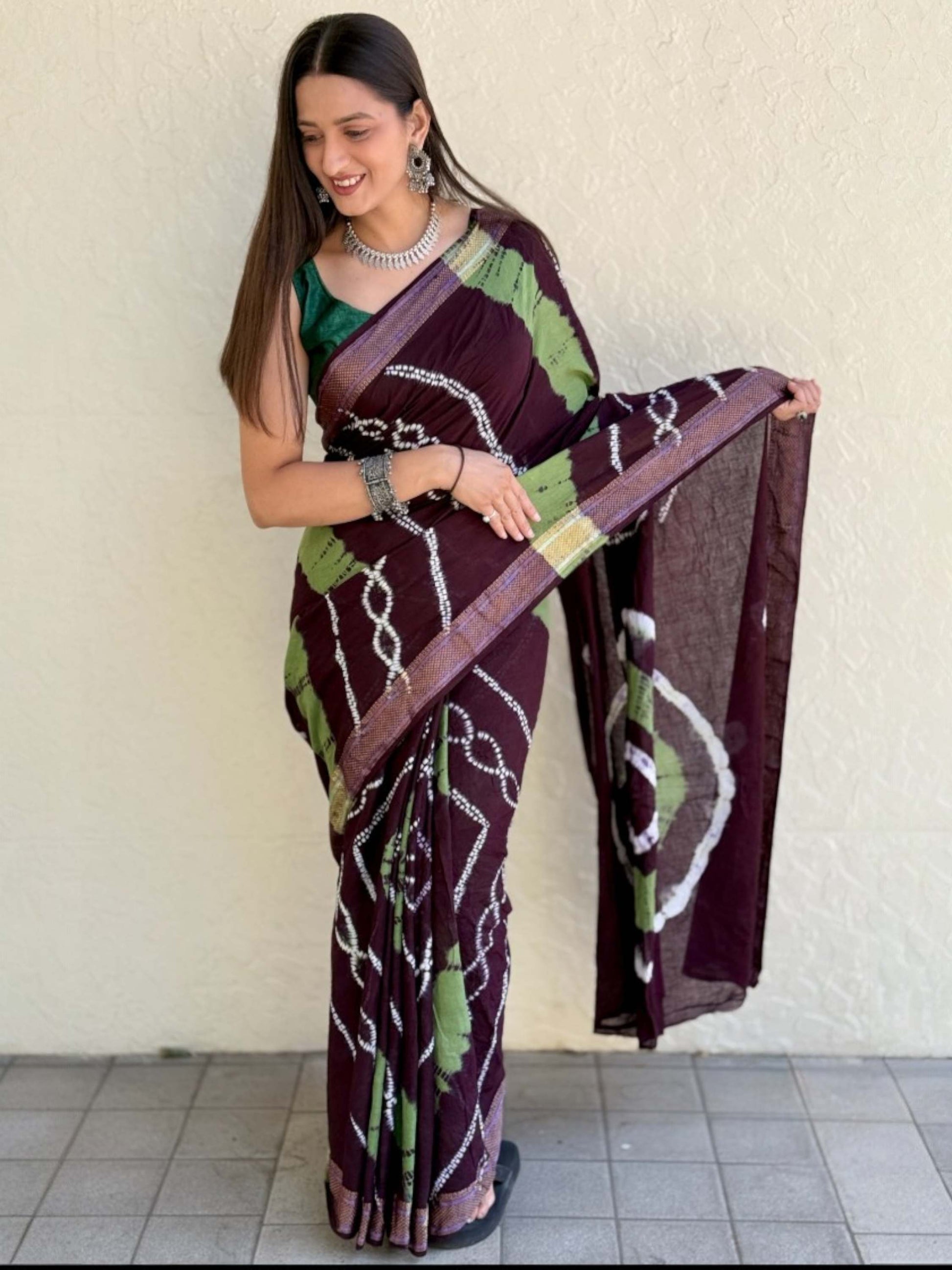 Pure Mulmul Cotton Saree Coffee