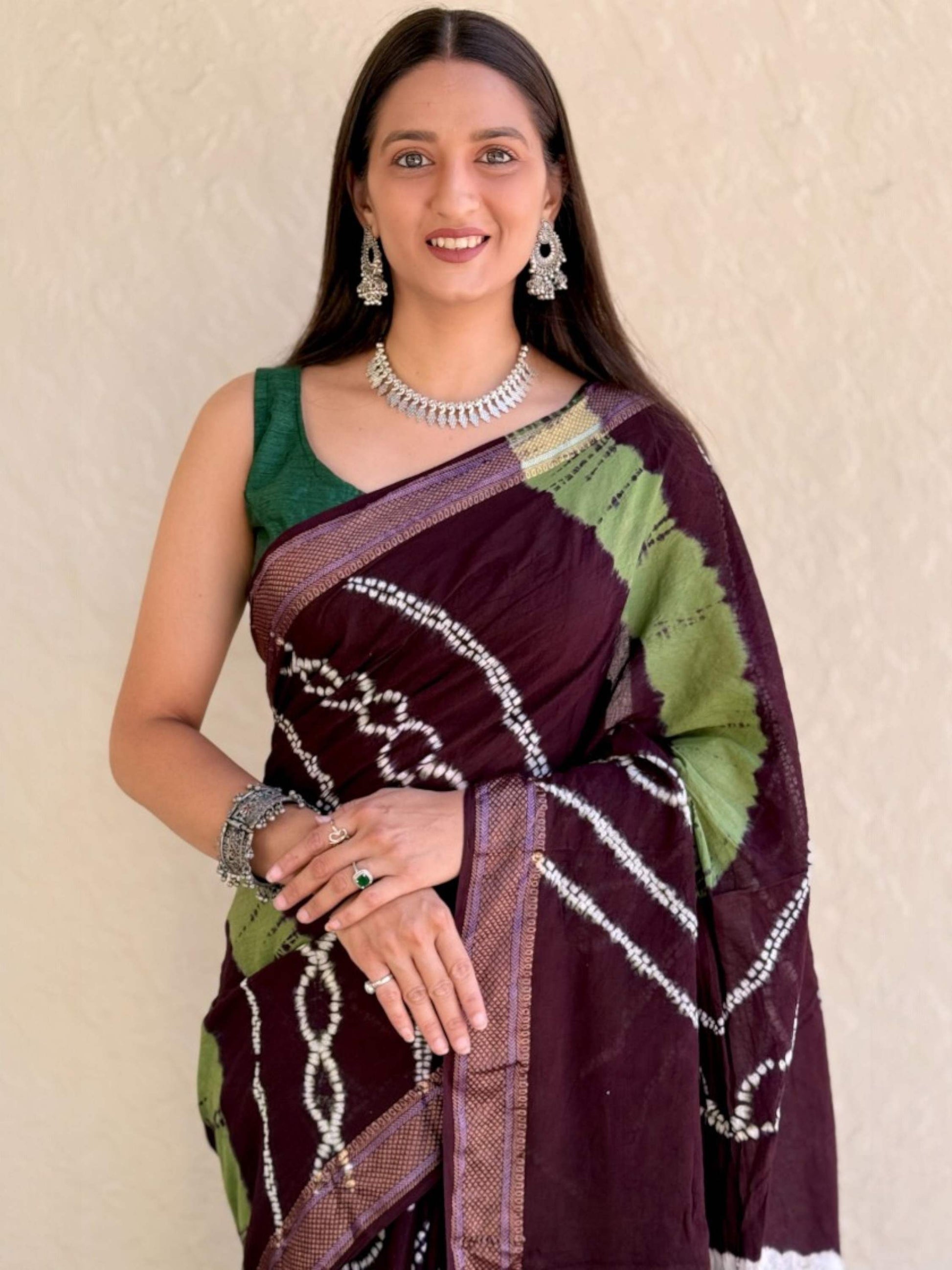 Pure Mulmul Cotton Saree Coffee