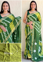 Pure Mulmul Cotton Saree Green