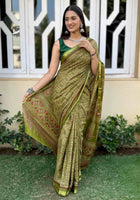 Pure Mulmul Cotton Saree Green