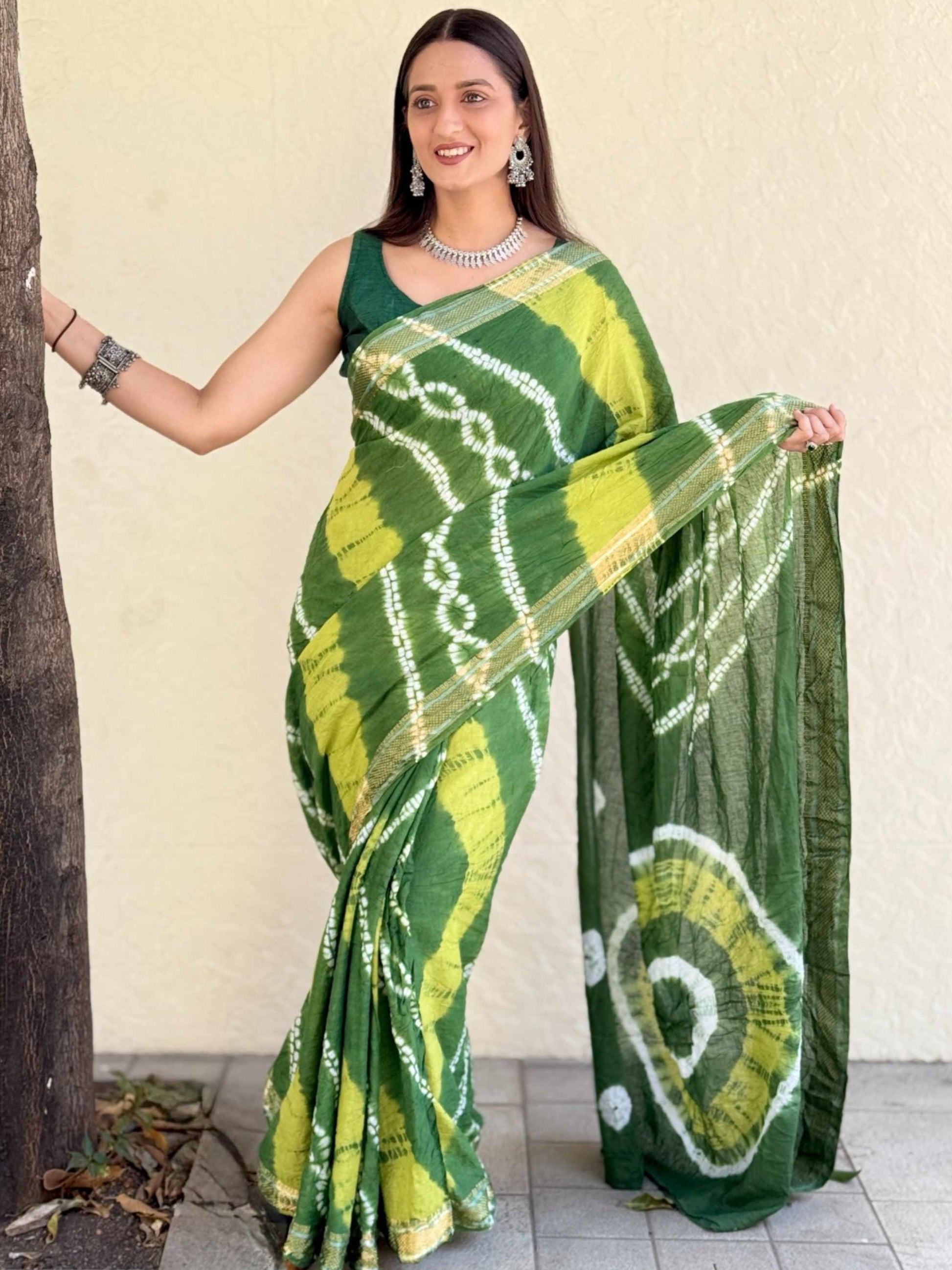 Pure Mulmul Cotton Saree Green