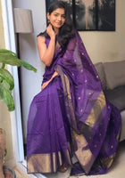 Purple Chanderi Saree