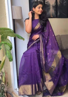 Purple Chanderi Saree