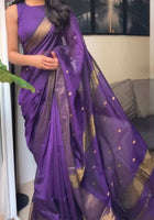Purple Chanderi Saree