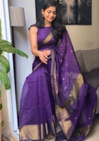 Purple Chanderi Saree