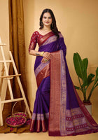 Purple Dola Silk Cotton Saree