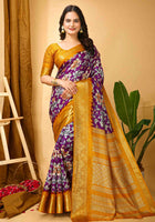 Purple Dola Silk Cotton Saree