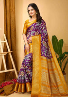 Purple Dola Silk Cotton Saree