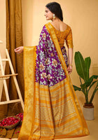 Purple Dola Silk Cotton Saree