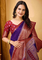 Purple Dola Silk Cotton Saree