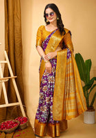 Purple Dola Silk Cotton Saree