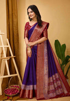 Purple Dola Silk Cotton Saree