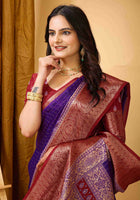 Purple Dola Silk Cotton Saree