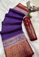 Purple Dola Silk Cotton Saree