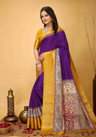 Purple Dola Silk Cotton Saree