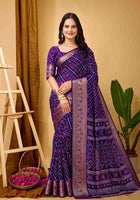 Purple Dola Silk Saree