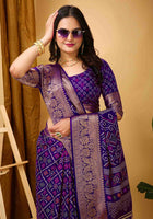 Purple Dola Silk Saree