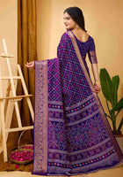 Purple Dola Silk Saree